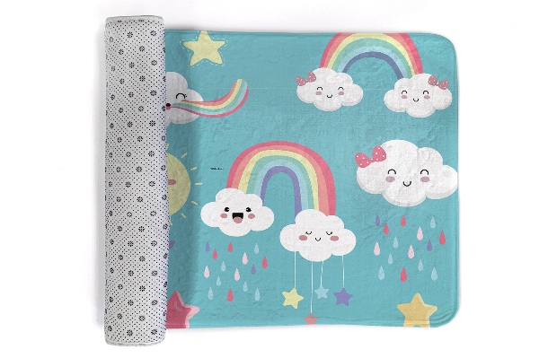 Kinderteppich Wolken und Regenbögen