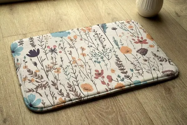 Teppich modern Blumen und Blätter