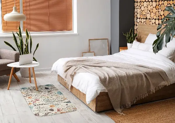 Teppich modern Blumen und Blätter