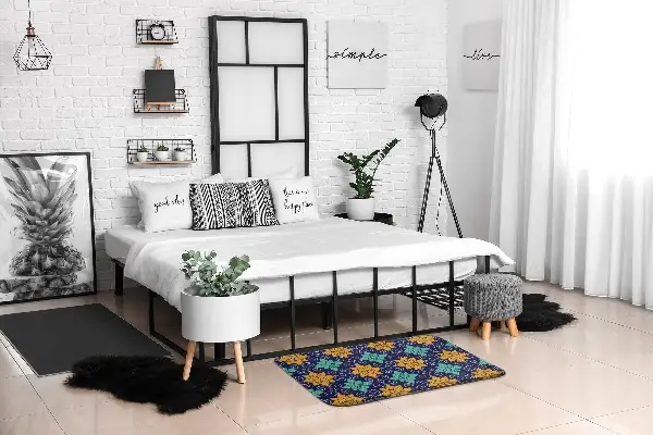 kleiner Teppich Geometrisches Muster Blumen