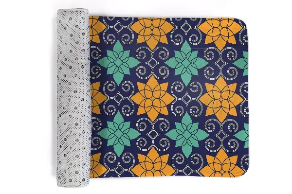 kleiner Teppich Geometrisches Muster Blumen