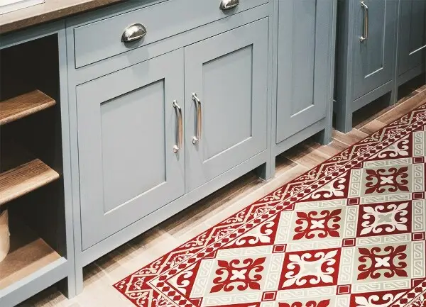 Vinyl teppich läufer Blumenmuster