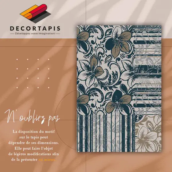 Vinyl teppich Blumen und Linien