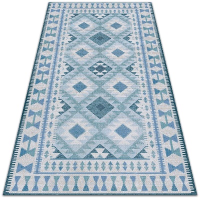 Teppich auf pvc Blaue Diamanten