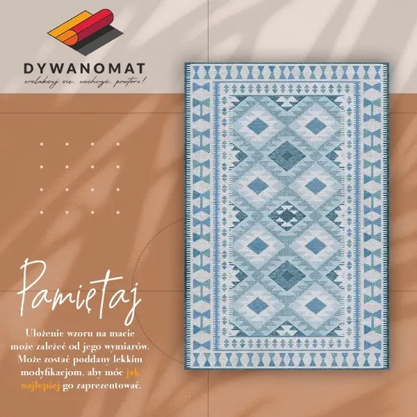 Teppich auf pvc Blaue Diamanten