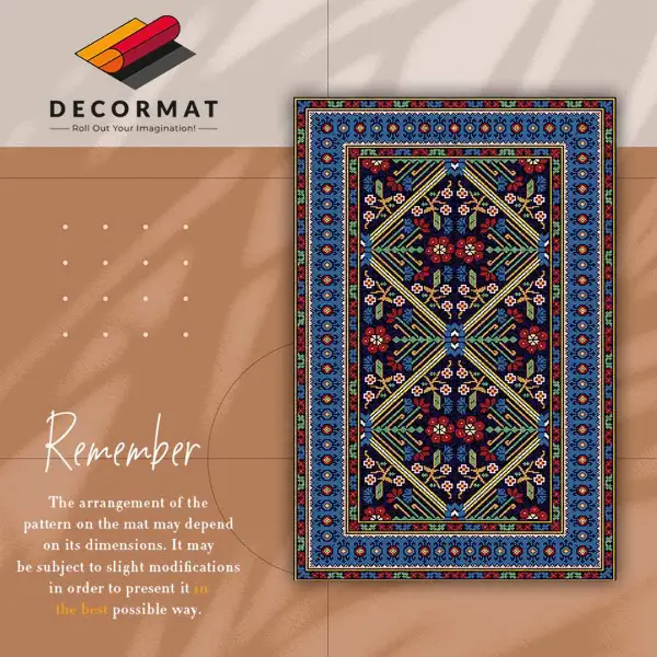 Teppich auf pvc Geometrische Retro-Blumen