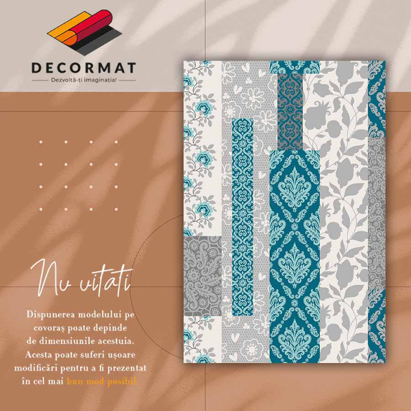 Teppich auf pvc Mosaikblumen
