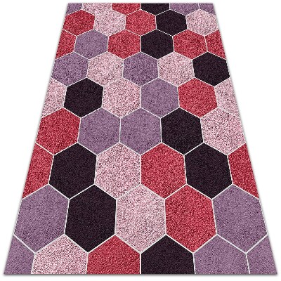 Vinyl teppich läufer Texturale Hexagone