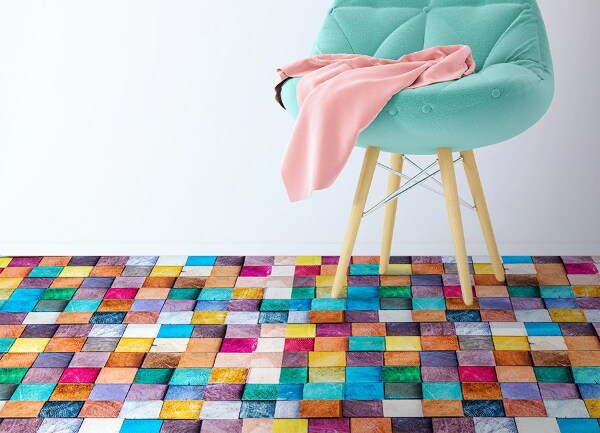 Vinyl teppich Hölzerne Würfel