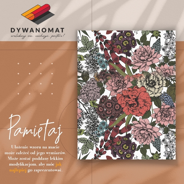 Vinyl teppich läufer Vielfältige Blumen