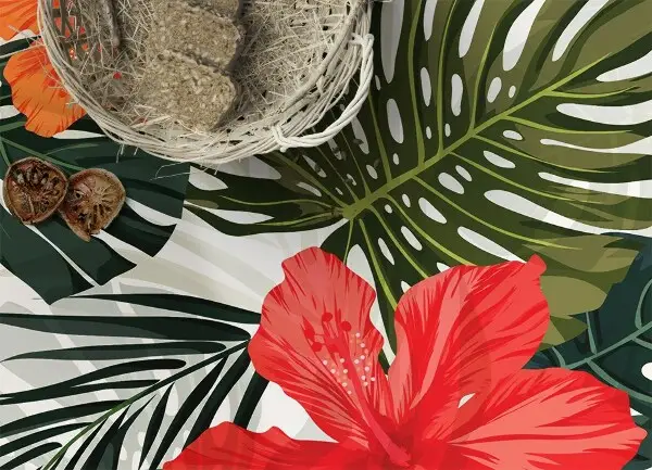 Vinyl teppich läufer Paradies-Blumen