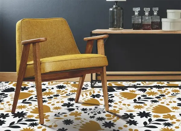 Vinyl teppich läufer Blume