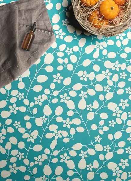 Vinyl teppich läufer Blumenstiele