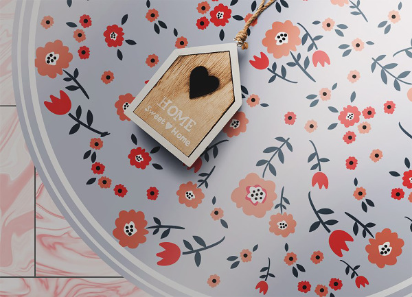 Runde vinyl teppich läufer ländliche Blume