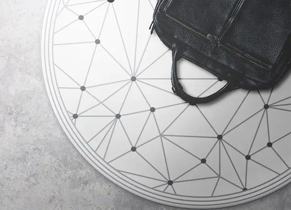 Runde teppich auf pvc Geometrisches Gitter