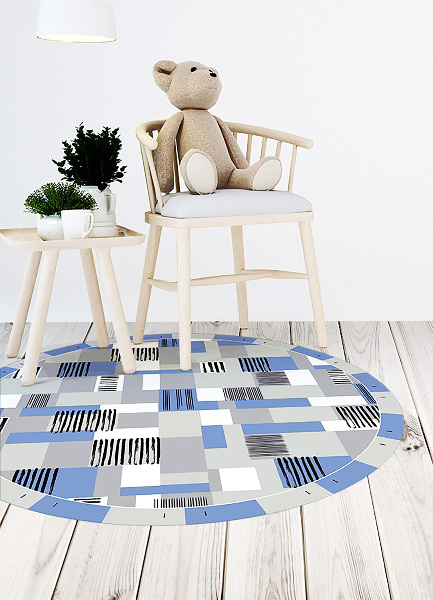 Runde pvc teppich Geometrische Rechtecke