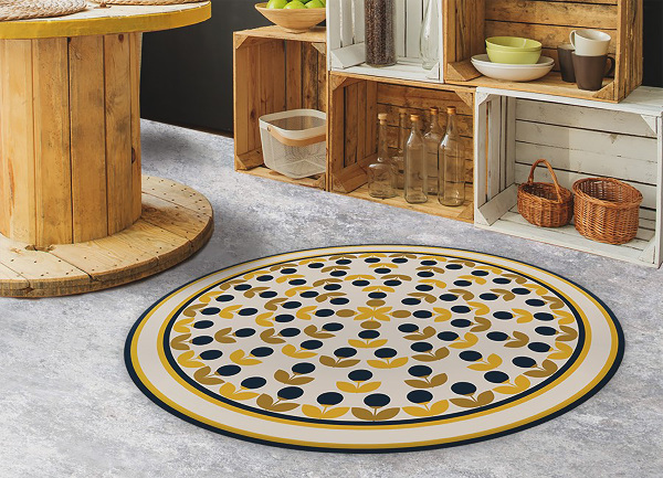 Runde vinyl teppich läufer wiederholende Blumen