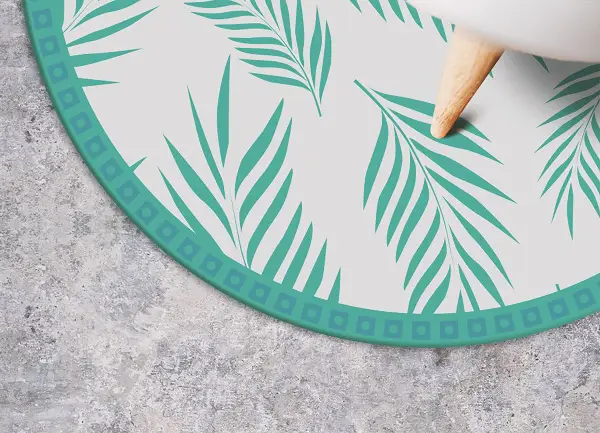 Runder vinyl teppich läufer Hawaiische Blätter