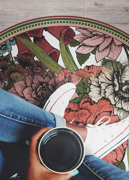 Runde vinyl teppich läufer Vielfältige Blumen