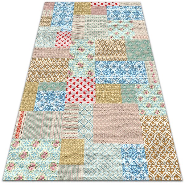 Teppich auf pvc Patchwork unterschiedliche Teile