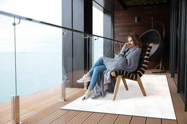 Teppich terrasse Marmorstruktur