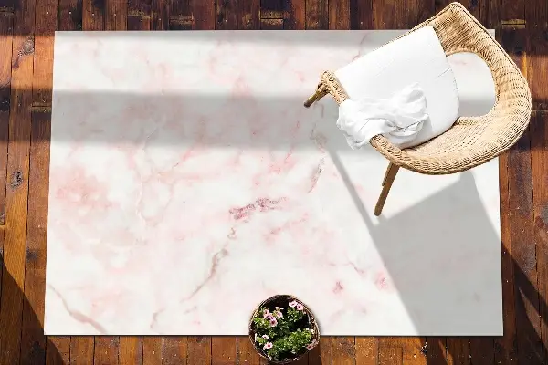 Terrassenteppich Weißer rosa Stein