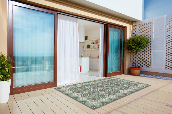 Teppich terrasse Retro-Radmuster