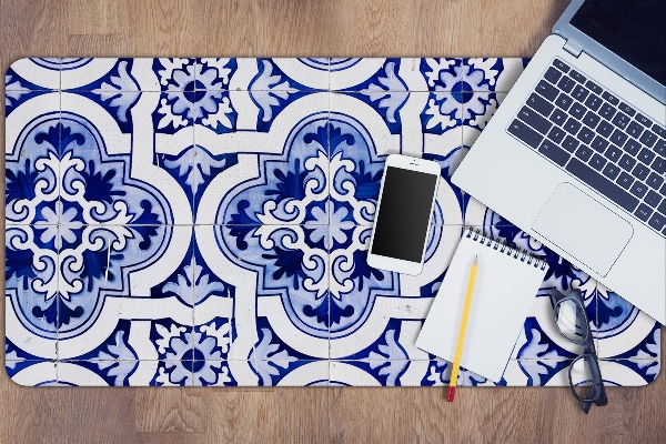 PVC Schreibtischmatte Blaue Fliesen