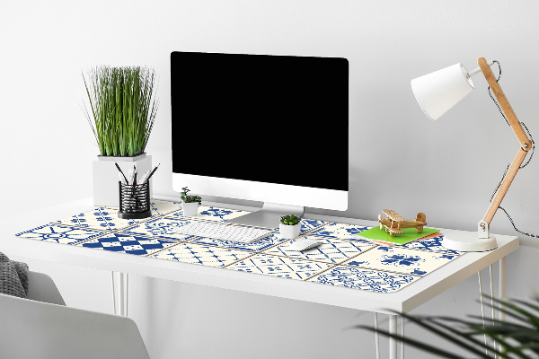 PVC Schreibtischmatte Blaue Fliesen