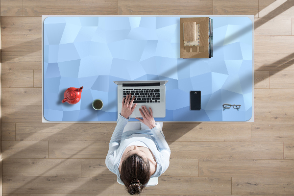 Büro-Schreibtischmatte Blaue Abstraktion.
