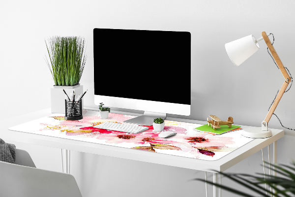 Schreibtisch Unterlegmatte Pastellblumen