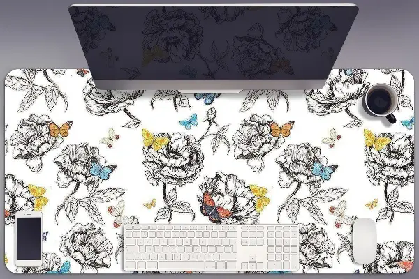 Büro-Schreibtischmatte Schmetterlinge