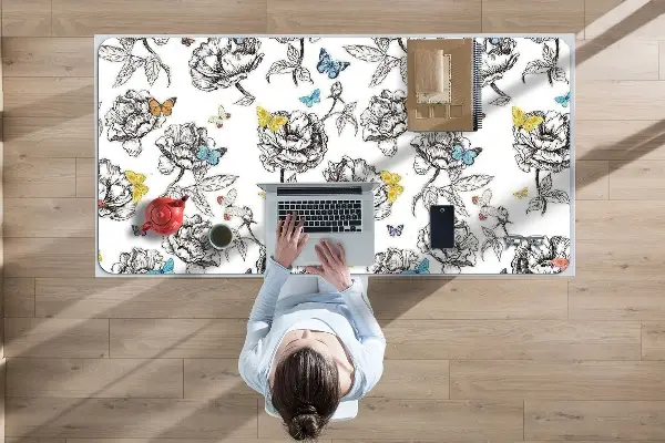 Büro-Schreibtischmatte Schmetterlinge