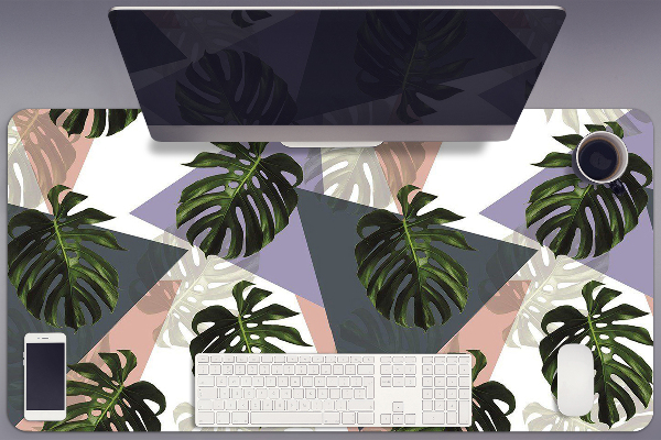 PVC Schreibtischmatte Monstera-Muster