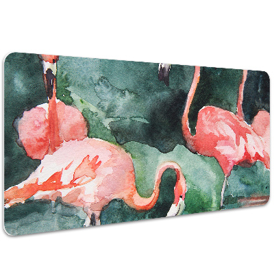 Schreibtischunterlage Lackierte Flamingos.