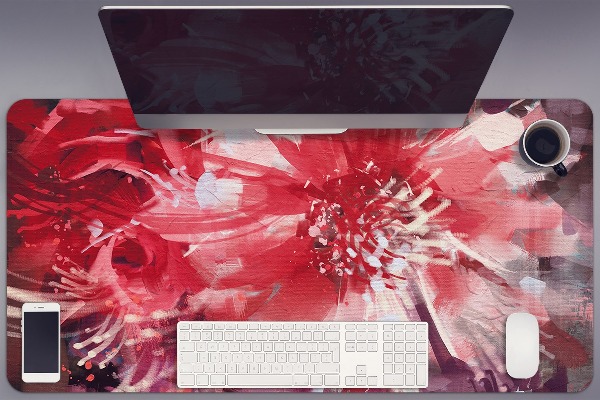 PVC Schreibtischmatte rote Blume