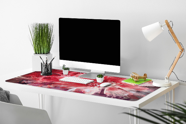 PVC Schreibtischmatte rote Blume