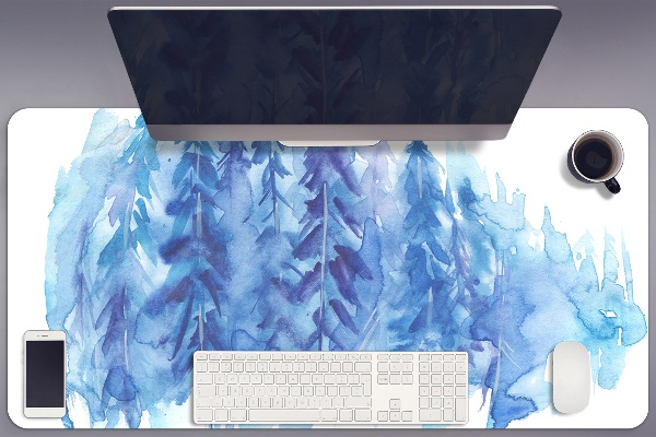 Schreibtisch Unterlegmatte Aquarell Winterwald