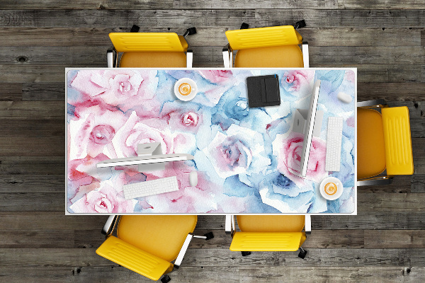 Schreibtisch Unterlegmatte Pastellblumen