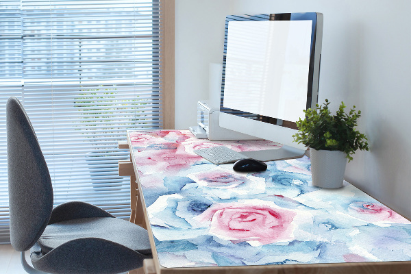Schreibtisch Unterlegmatte Pastellblumen