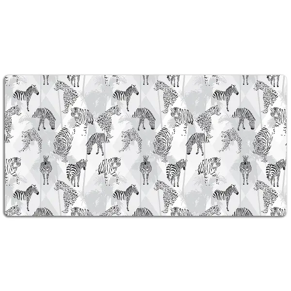 Schreibtisch Unterlegmatte Tiger und Zebras.
