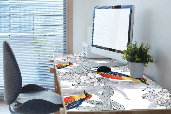 Schreibtischunterlage Gemalte Vögel