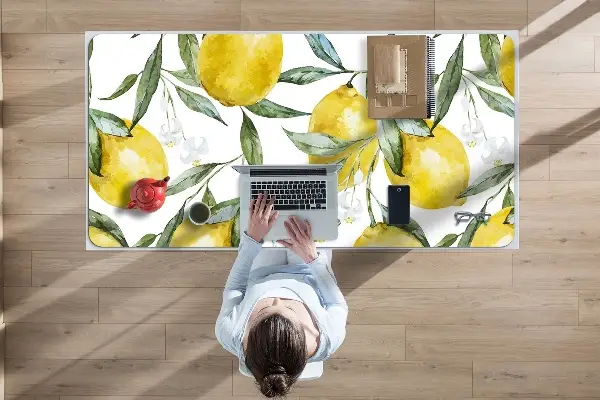Büro-Schreibtischmatte Lackierte Zitronen