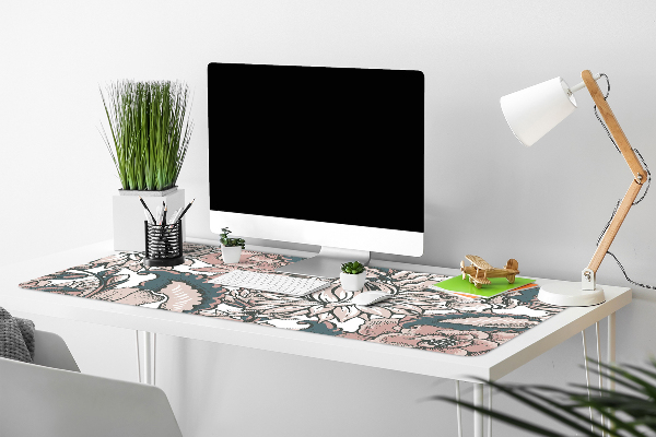 Büro-Schreibtischmatte Pinke Blumen