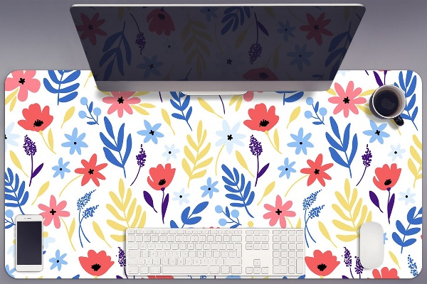 Schreibtisch Unterlegmatte Farbenfrohe Blumen