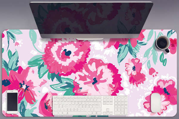 Schreibtisch Unterlegmatte Blumen
