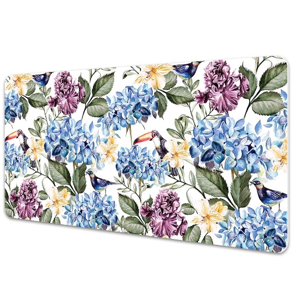 PVC Schreibtischmatte Retro-Blumen