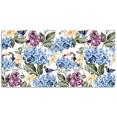 PVC Schreibtischmatte Retro-Blumen