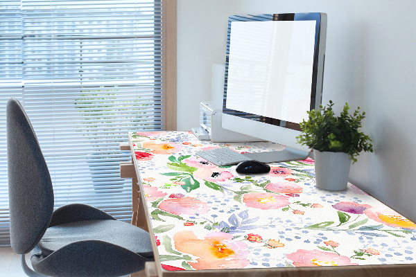 Büro-Schreibtischmatte Pastellblumen