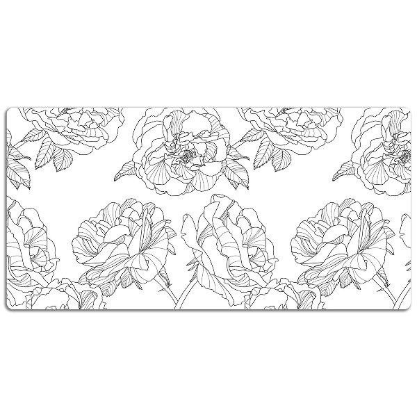 PVC Schreibtischmatte Gezeichnete Rosen